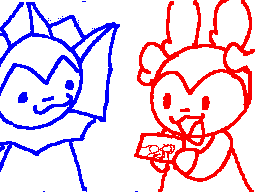 Sylveon shows a funny drawing to Vap