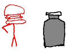 burger man vs. water bottle man
