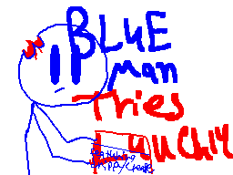 blue man tries lunchly